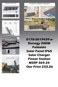 0178-5019439-a-Renogy 200W Foldable Solar Panel IP65 Solar Charger Power Station MSRP 369.34 Our Price 233.26 copy